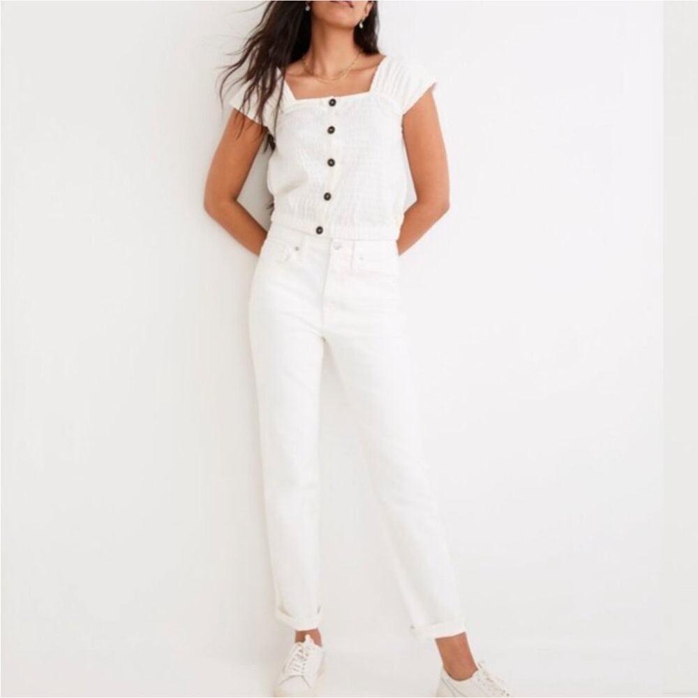 Madewell The girljean Straight Leg Jean In Tile White Size 29